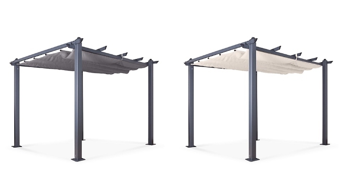 Acorn Aluminium 3m Square Pergola Gazebo - 2 Colours