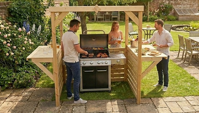 Wingman BBQ Shelter with Foldout Bar Tops