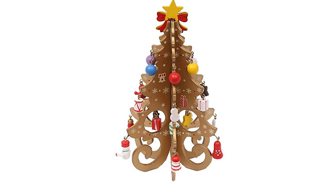 DIY Wooden Christmas Tree Scene Layout Ornaments - 3 Colours