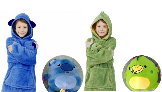 Kids' Cuddly Pet Pillow Hoodie - 4 Colours