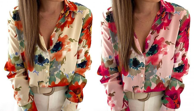 Women's Floral Printed Shirt - 4 Colours & 5 Sizes