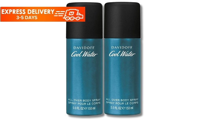 2-Pack Davidoff Cool Water Body Spray - 150ml