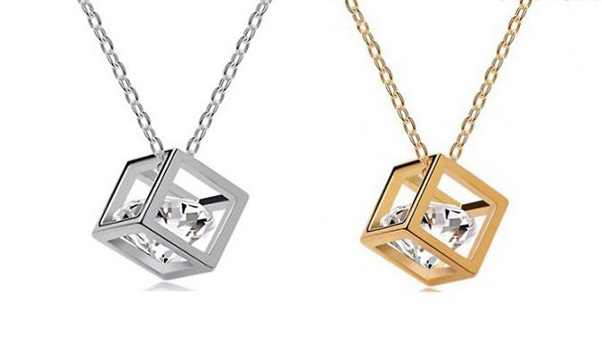 Crystal Cube Necklace - 2 Colours
