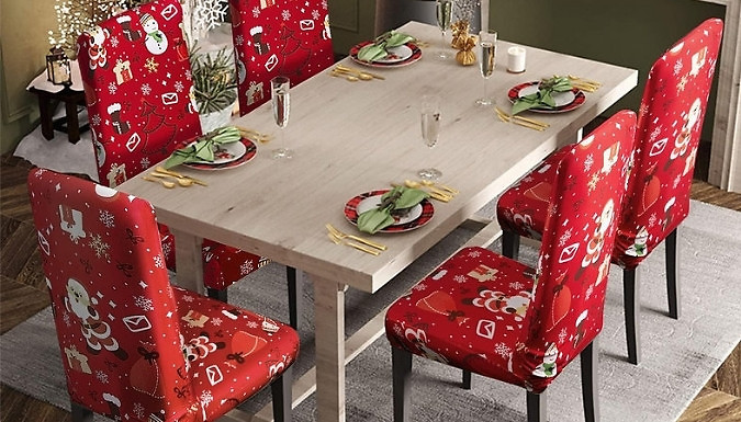 4 Pack of Christmas Dining Chair Covers 4 Designs