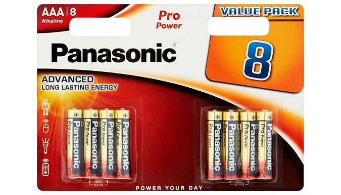 8-Pack Panasonic LR03 Pro Power AAA Batteries