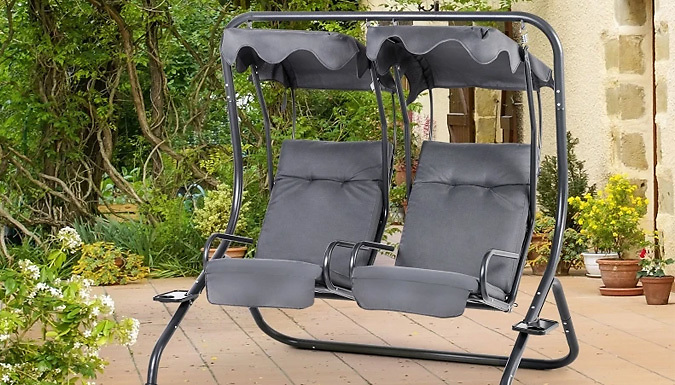 Outsunny Canopy 2-Seater Swing Chairs