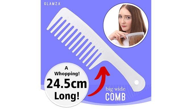 1 or 2 Large Wide Travel Comb Brush - 2 Colours