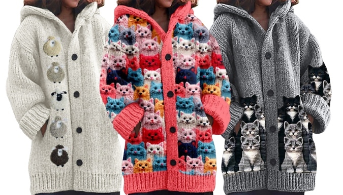 Chunky Knit Animal Cardigan - 5 Designs & 5 Sizes