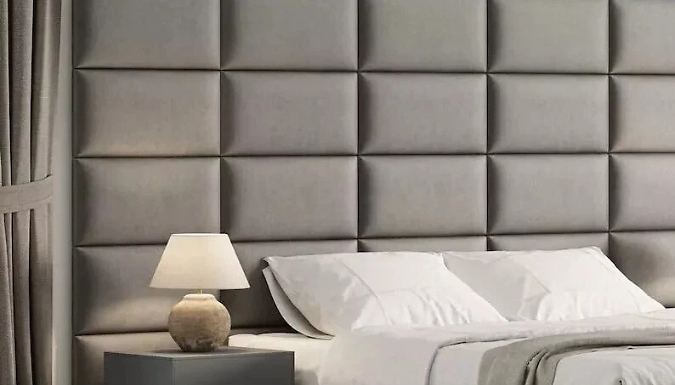 4-Pack Upholstered Plush Velvet Wall Panels - 2 Sizes