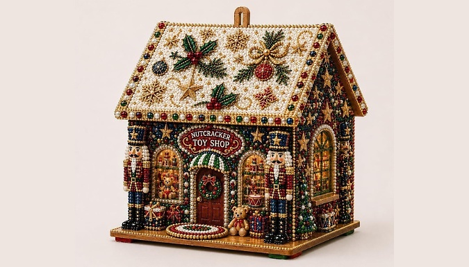 Wooden Christmas House Diamond Art Set