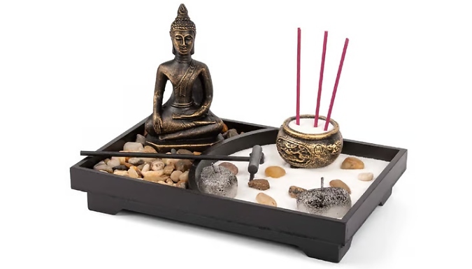 Mini Desk Top Buddha Zen Garden - Incense Bundle!