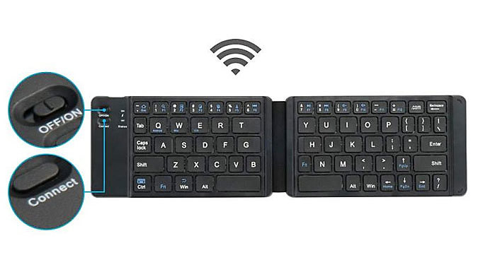 Folding Bluetooth Smartphone Compatible Keyboard - 2 Colours