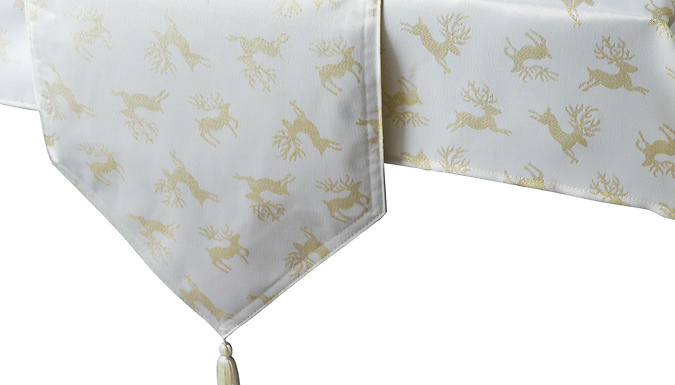 Sparkle Christmas Reindeer Tablecloth- 6 Sizes