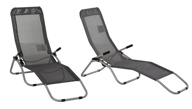 2 x Outsunny Outdoor Patio Chaise Recliners