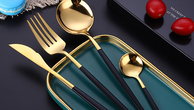 4-Piece Stainless Steel Slim Cutlery Set - 5 Designs