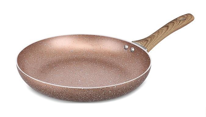 Rose Gold 2-Piece Non-Stick Marble Induction Pan Set