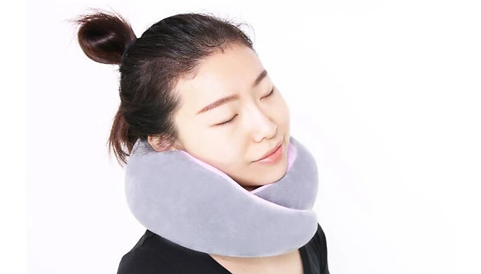 Wrap-Around Memory Foam Travel Pillow - Blue or Pink