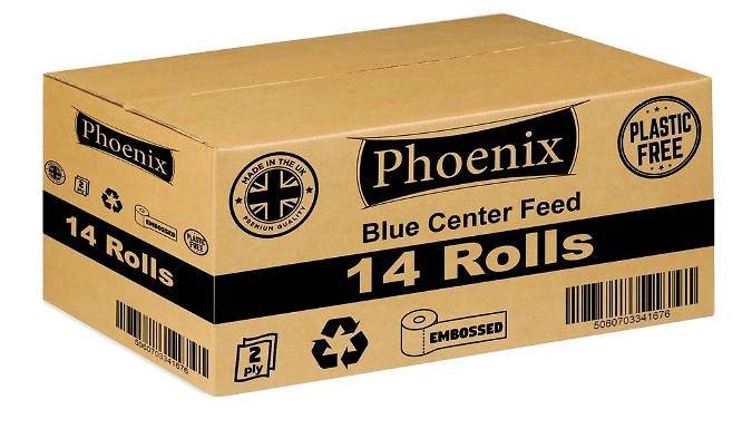 14-Rolls of Commercial Blue Centerfeed