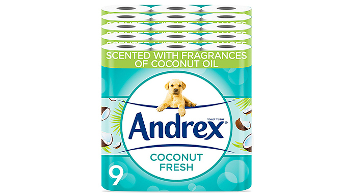 45-Pack of Andrex Coconut Fresh Two-Ply Toilet Tissue