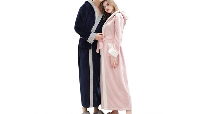 Soft Hooded Nightgown For Him & Her - 7 Sizes & 5 Colours