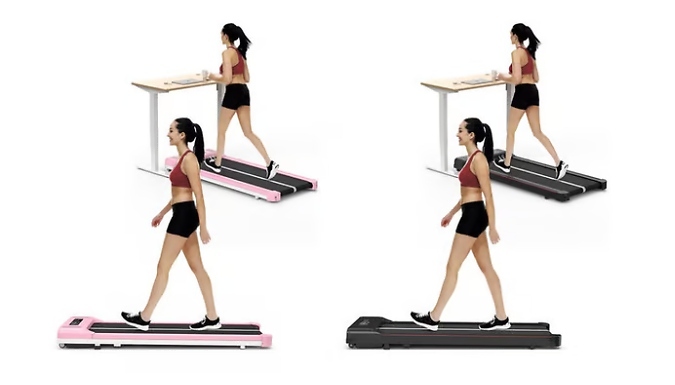 2-in-1 Electric Space-Saving Treadmill with LED Display - Optional Handrail!