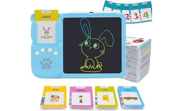 Kids LCD Vocabulary, Writing & Drawing Learning Tablet - 2, Colours, 224 or 510 Audio Cards!