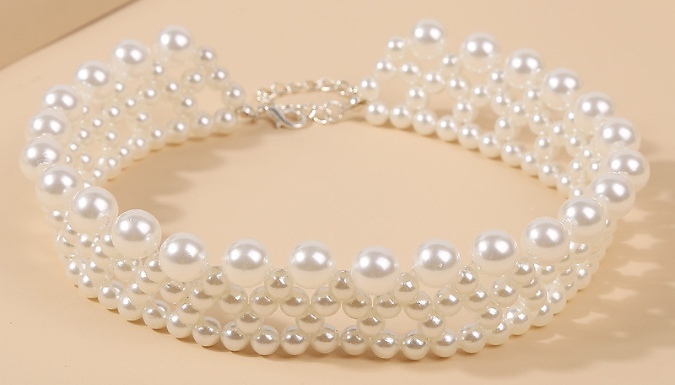 Vintage-Style Simulated Pearl Choker Necklace