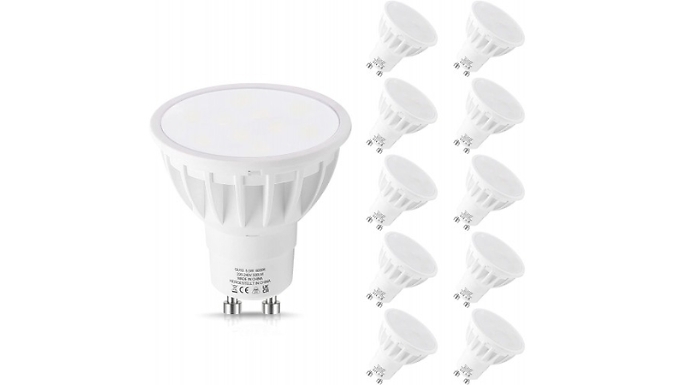 10-pack of GU10 LED Bulbs - 5.5W Cool White