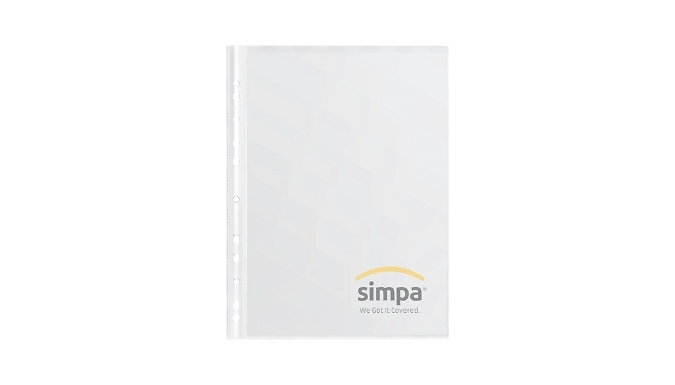 500-Piece Simpa A4 Clear Transparent Polypockets