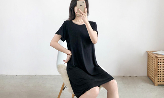 Plain Sweatshirt Nightdress - 2 Colours & 2 Sizes