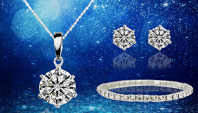Solitaire Tri Set With Crystals From Swarovski