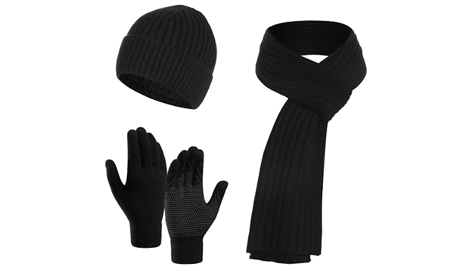 Soft & Warm Hat Scarf and Touchscreen Gloves Set - 7 Colours