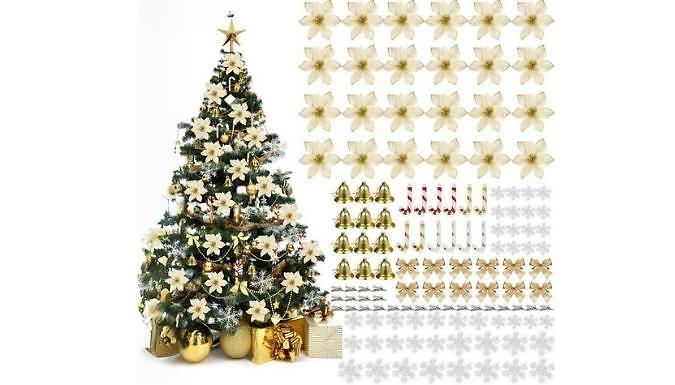 120-Piece Christmas Tree Decoration Set - 3 Colours from Go Groopie
