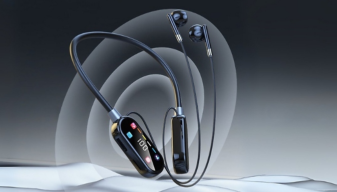 Bluetooth Neckband Headphones with Screen - 3 Colours