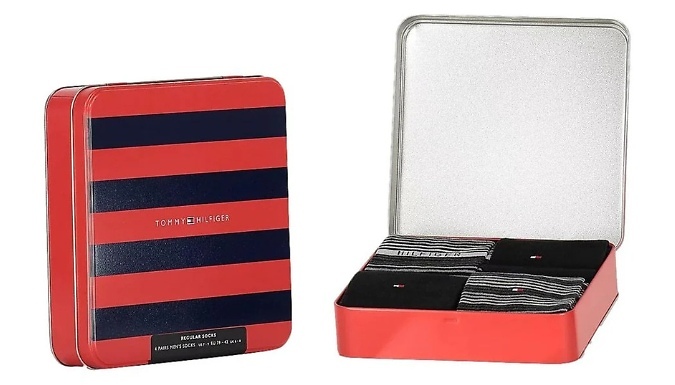 4 Pair Tommy Hilfiger Socks Gift Set - Perfect Christmas Gift!