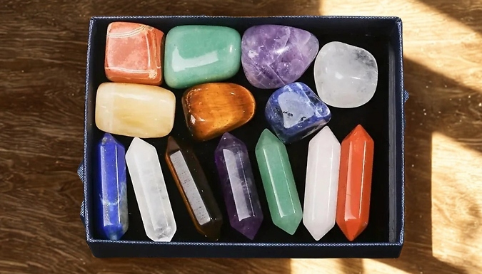 14 Piece Quartz Crystal Stone Set
