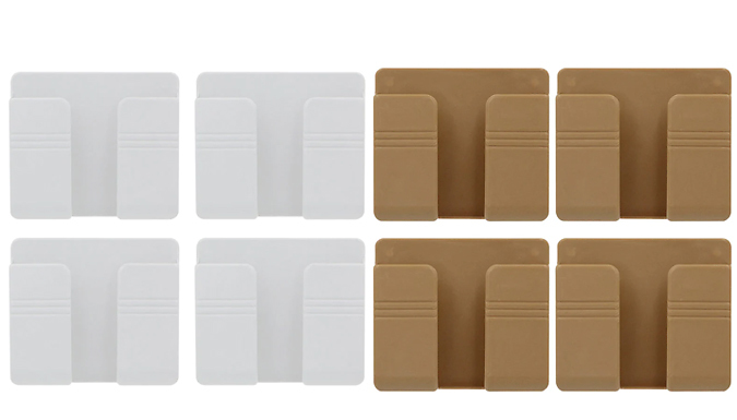 2-8 Pack Punch-Free Wall Mounted Storage Organisers - 2 Colours