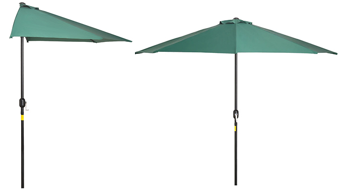 OutSunny 3m Half Round Outdoor Parasol - 3 Colours