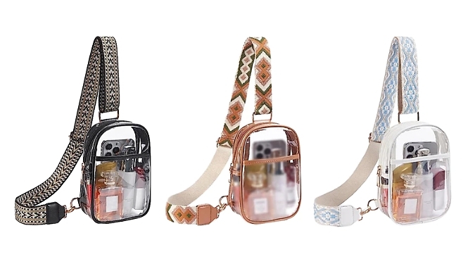 Clear Stadium-Approved Crossbody Bag - 3 Colours at Go Groopie