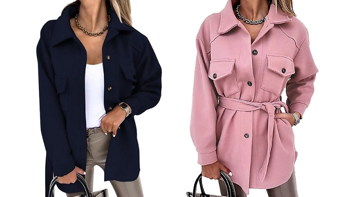 Women's Winter Belted Coat - 6 Colours, 6 Sizes. at Go Groopie