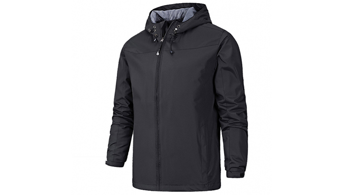 Men's Zip-Up Waterproof Hooded Outdoor Jacket - 5 Colours & 7 Sizes