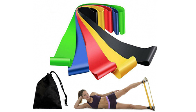 5-Piece Exercise Resistance Band Set With Storage Bag