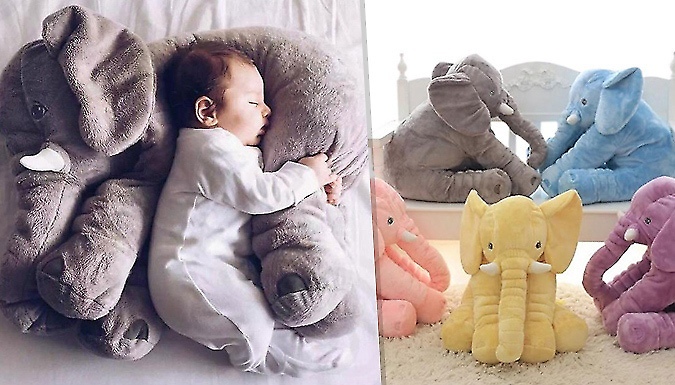 Baby Elephant Lumbar Pillow 5 Colours Small or Large