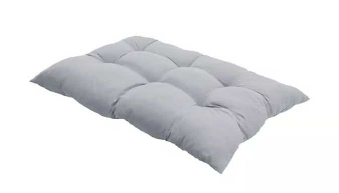 Light Grey Tufted Bench Cushion