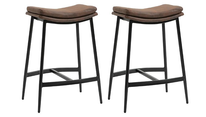 HOMCOM Set of 2 Upholstered Breakfast Bar Stools - 2 Colours!