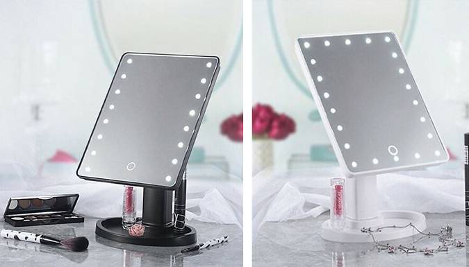 LED Touch-Light Vanity Makeup Mirror – 2 Colours Deal Price £7.99