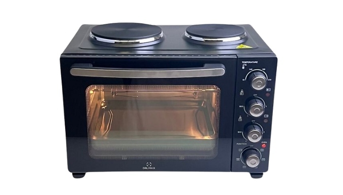 4-in-1 Rotisserie Fan Oven with Twin Hob & Grill - 35L or 48L