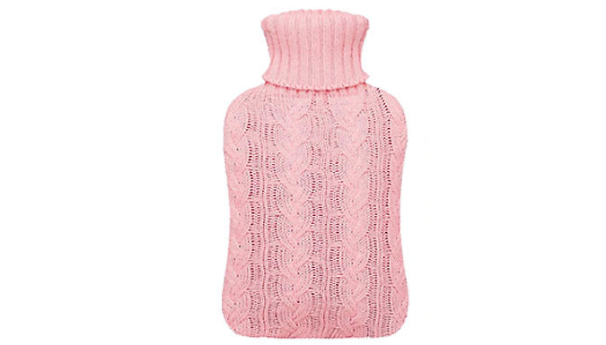 1 or 2 Litre Hot Water Bottle With Optional Knitted Cover