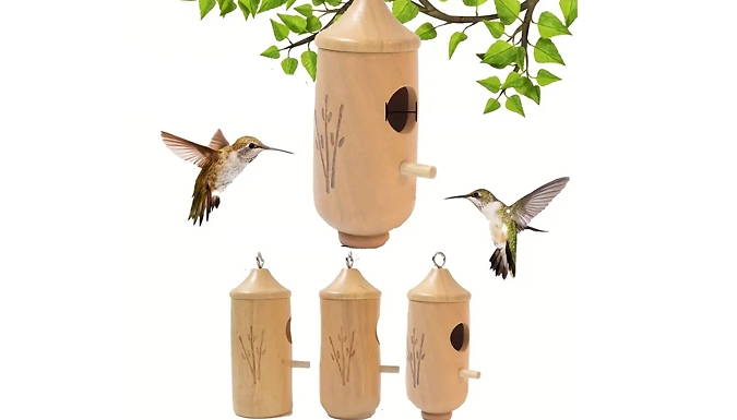 Natural Wood Hummingbird House - 3 Designs