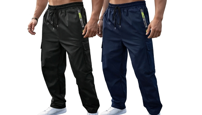 Men’s Cargo-Style Joggers with Zip Pockets - 4 Colours, 6 Sizes!
